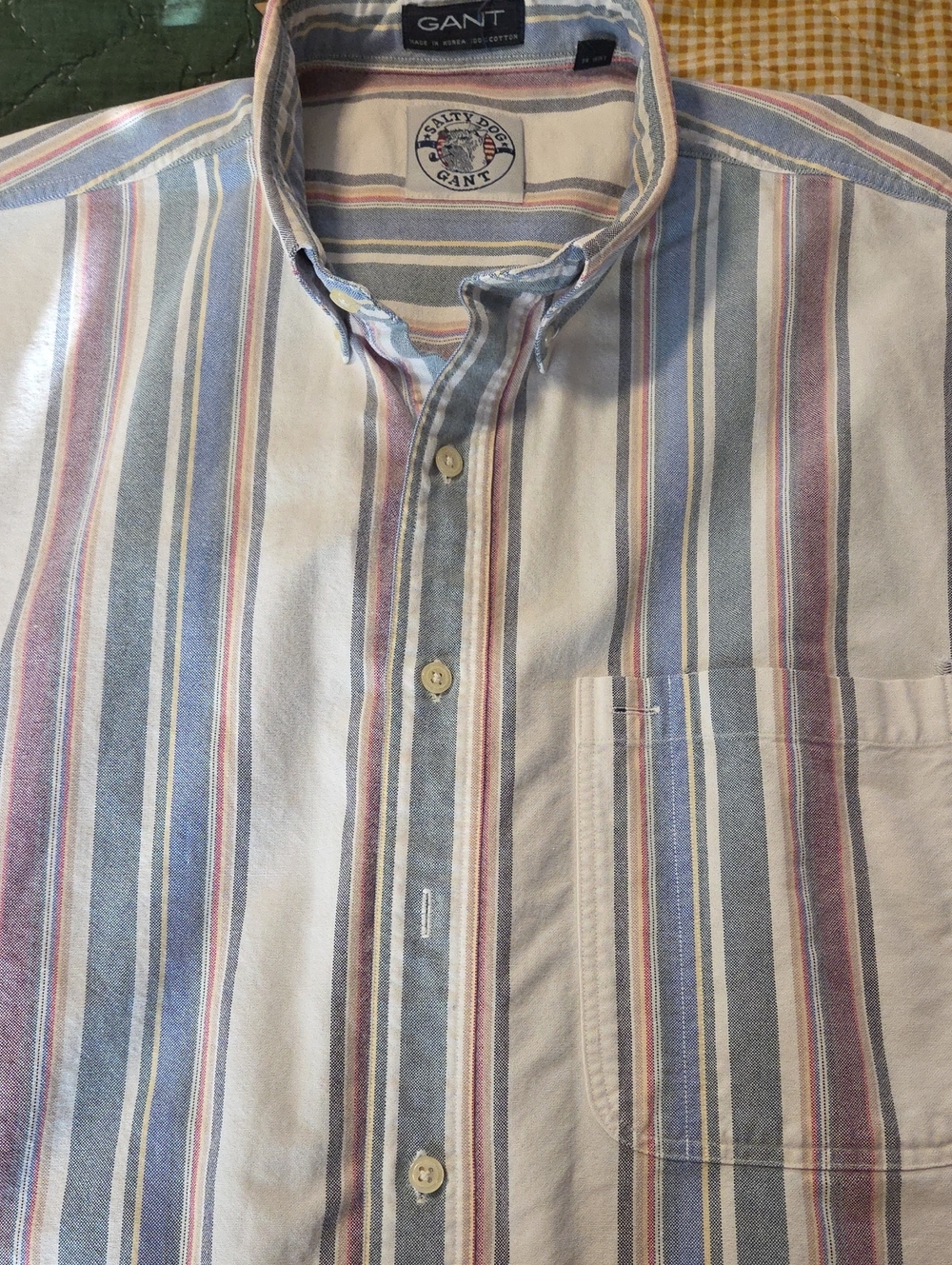 Gant Salty Dog Men’s Button-Down L/S Stripe Shirt in Blue, Pink & White
